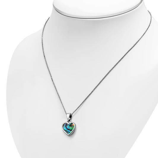 Abalone Shell Heart Sterling Silver Pendant