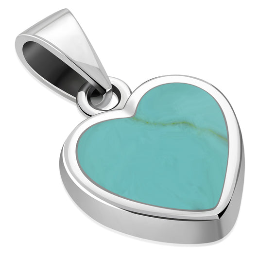 Turquoise Heart Sterling Silver Pendant