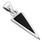 Black Onyx Triangle Silver Pendant