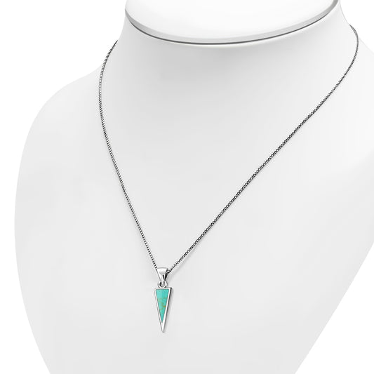 Turquoise Triangle Silver Pendant