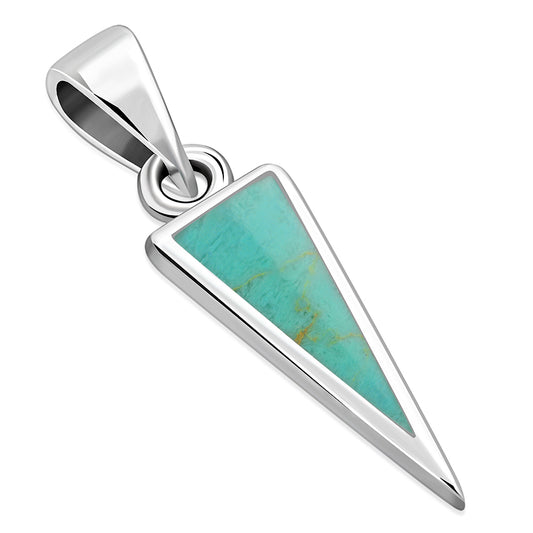 Turquoise Triangle Silver Pendant