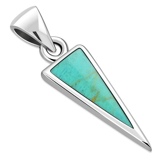 Turquoise Triangle Silver Pendant