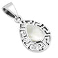 Mother of Pearl Drop Greek Key Silver Pendant