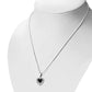 Black Onyx Heart Greek Key Silver Pendant