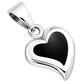 Black Onyx Heart Silver Pendant