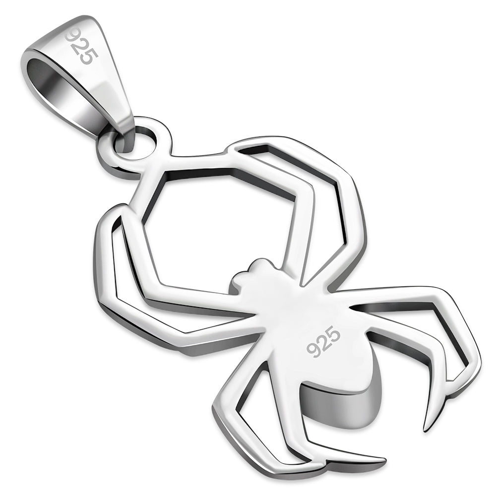 Black Onyx Spider Sterling Silver Pendant