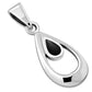 Black Onyx Drop Silver Pendant