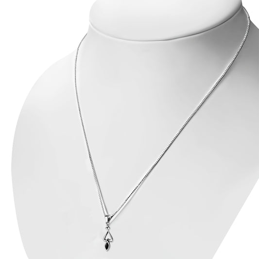 Black Onyx Sterling Silver Heart Pendant