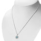 Synthetic Blue Opal Petal Hearts Silver Pendant