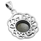 Round Celtic Knot Silver Pendant set w/ Labradorite