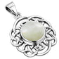 Round Celtic Knot Silver Pendant set w/ Mother of Pearl