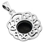 Round Celtic Knot Silver Pendant set w/ Black Onyx