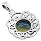 Round Celtic Knot Silver Pendant set w/ Abalone Shell