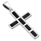 Black Onyx Silver Cross Pendant