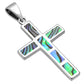 Abalone Shell Silver Cross Pendant