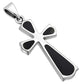 Black Onyx Cross Silver Pendant