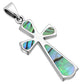 Abalone Shell Silver Cross Pendant