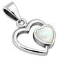 Mother of Pearl Hearts Silver Pendant