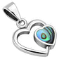Abalone Shell Hearts Silver Pendant