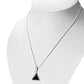 Black Onyx Triangle Silver Pendant