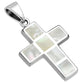 Mother of Pearl Cross Silver Pendant
