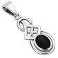 Black Onyx Celtic Knot Silver Pendant
