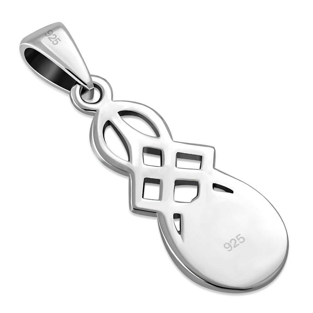 Abalone Shell Celtic Knot Silver Pendant