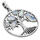 Rainbow Moonstone Tree of Life Sterling Silver Pendant
