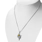 Large Scottish Thistle Silver Pendant w/ Citrine Stone
