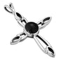 Black Onyx Silver Cross Pendant