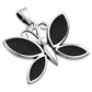 Black Onyx Butterfly Silver Pendant