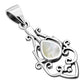 Mother Of Pearl Ethnic Sterling Silver Drop Pendant