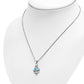 Synthetic Azure Blue Opal Ethnic Sterling Silver Drop Pendant