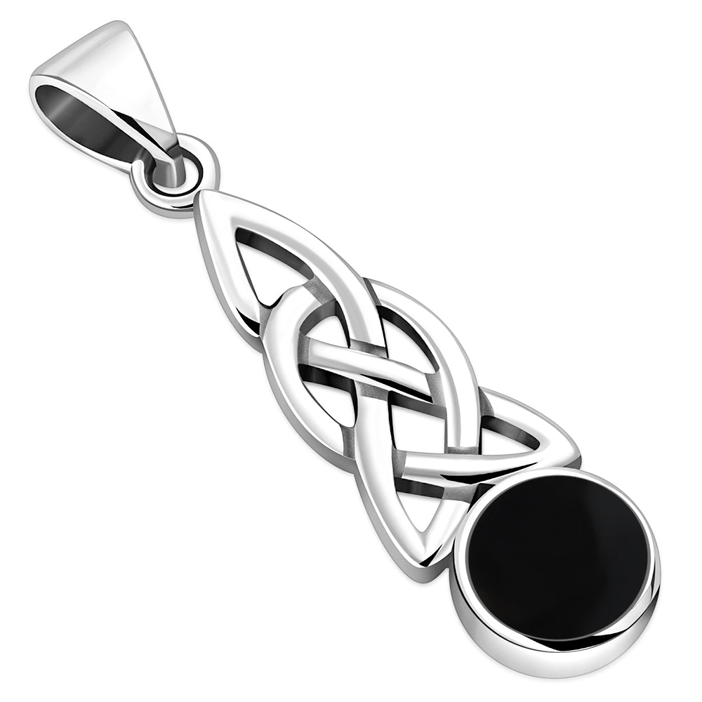Black Onyx Celtic Knot Silver Pendant
