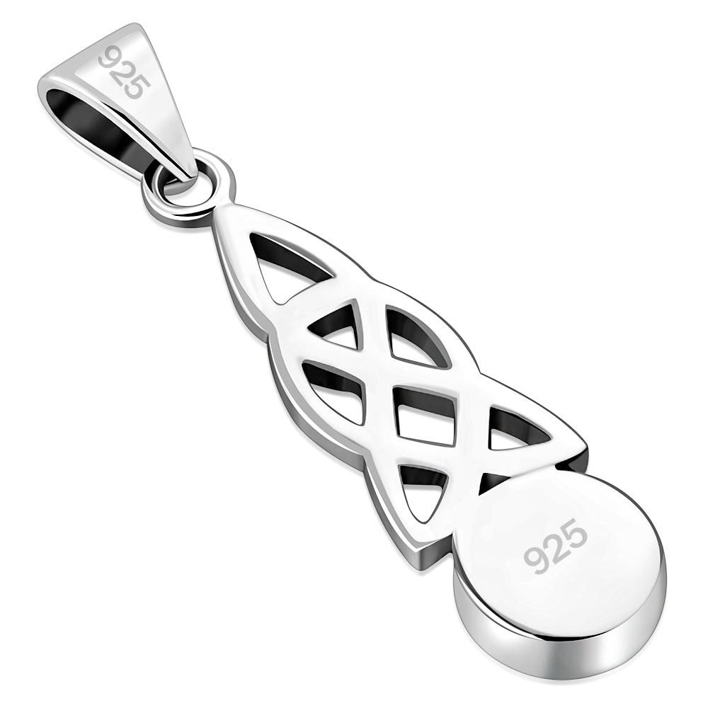 Black Onyx Celtic Knot Silver Pendant