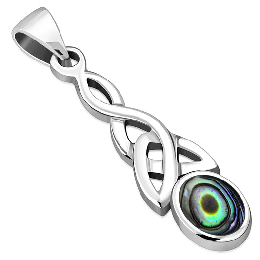 Abalone Shell Celtic Trinity Silver Pendant