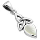 Mother of Pearl Tiny Celtic Trinity Knot Silver Pendant