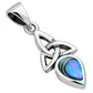 Tiny Abalone Shell Celtic Trinity Knot Silver Pendant