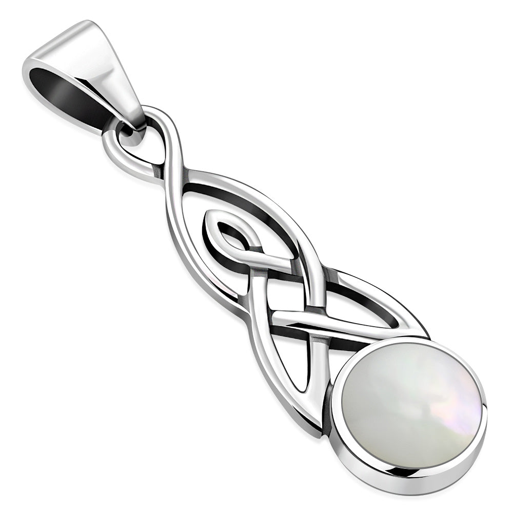 Mother of Pearl Celtic Trinity Silver Pendant