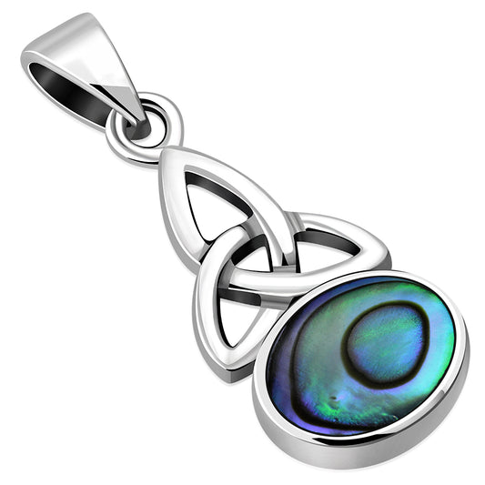 Abalone Shell Celtic Trinity Sterling Silver Pendant