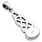 Synthetic Blue Opal Celtic Knot Silver Pendant