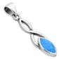 Synthetic Blue Opal Celtic Knot Silver Pendant