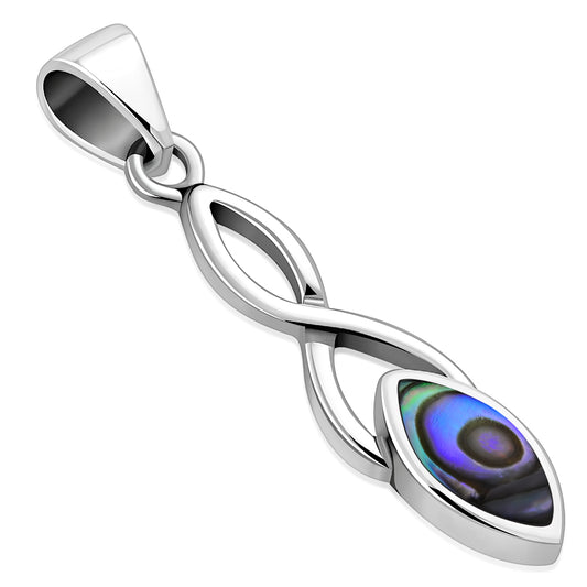 Abalone Shell Celtic Knot Silver Pendant