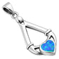 Synthetic Azure Blue Opal Irish Claddagh Silver Pendant