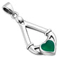 Green Agate Irish Claddagh Silver Pendant