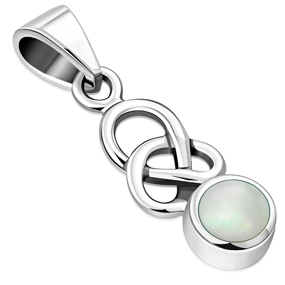 Mother of Pearl Celtic Knot Silver Pendant