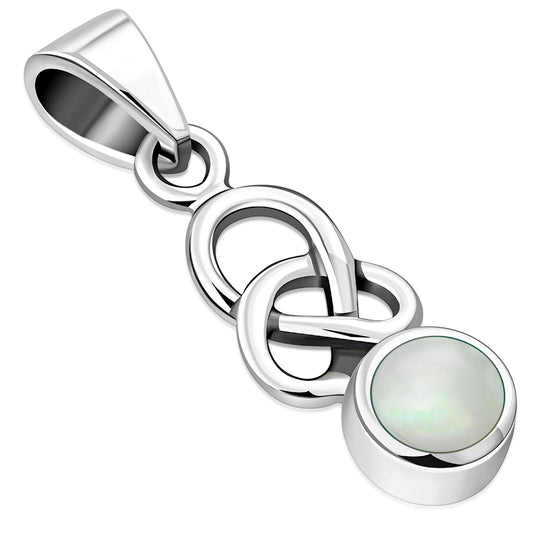 Mother of Pearl Celtic Knot Silver Pendant