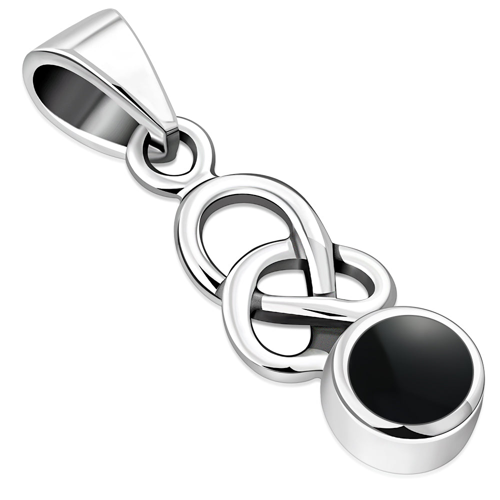 Black Onyx Celtic Knot Silver Pendant