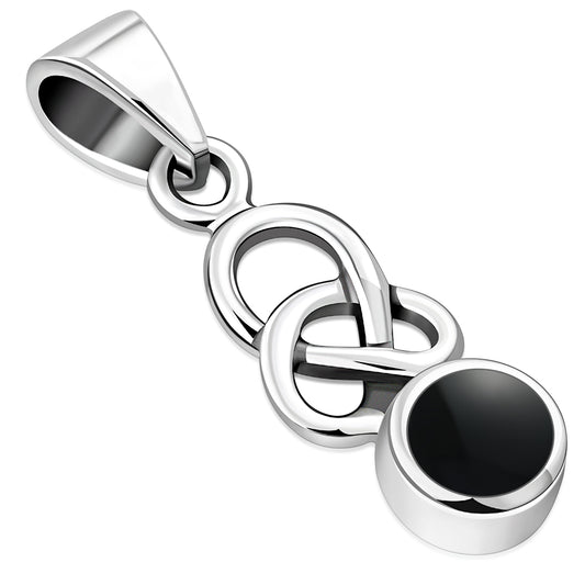 Black Onyx Celtic Knot Silver Pendant