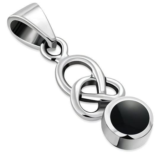 Black Onyx Celtic Knot Silver Pendant